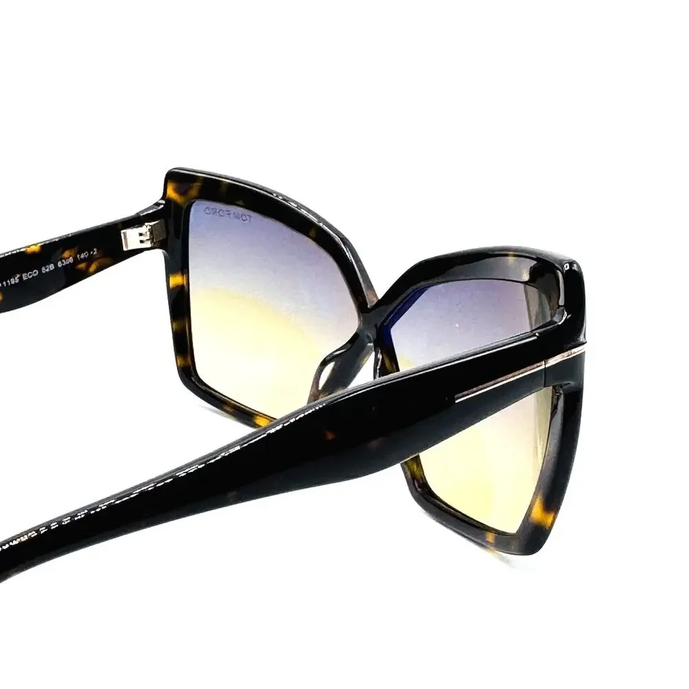 Tom Ford Sunglasses Fiore TF1195 52B Havana Frame Gradient Brown Lens 63-6-140